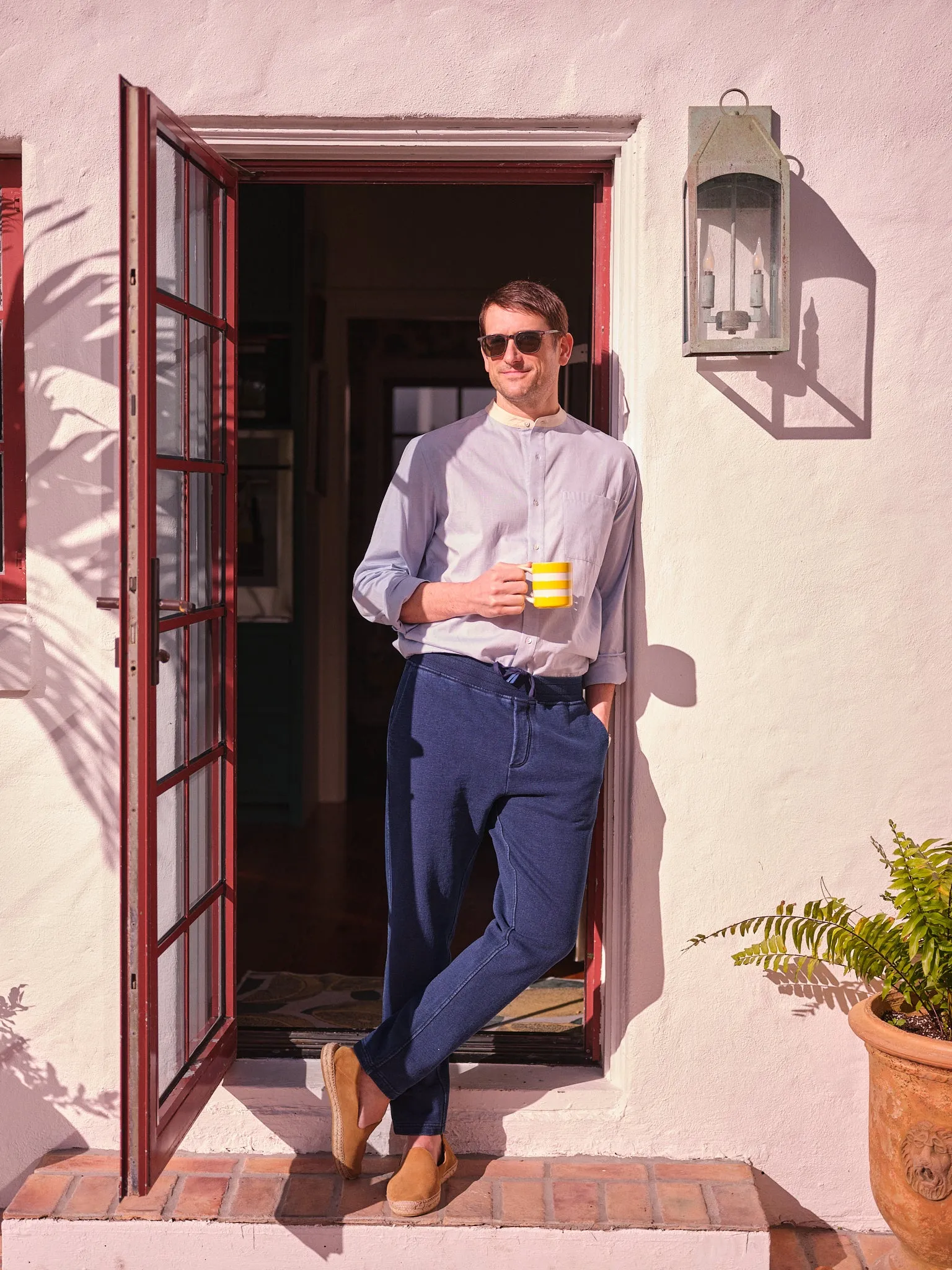 Monterey Pant in Dark Wash Indigo Loopback Terry seasonal collection