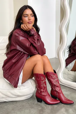 Nashville Boots - Burgundy ankle support