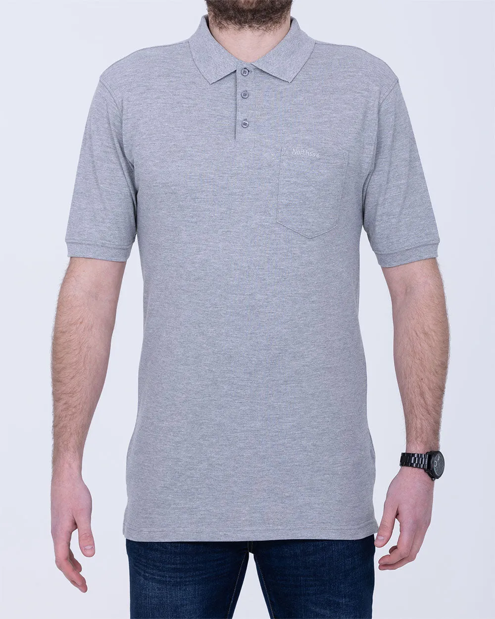 North 56 Regular Fit Tall Polo Shirt (grey melange) dream look