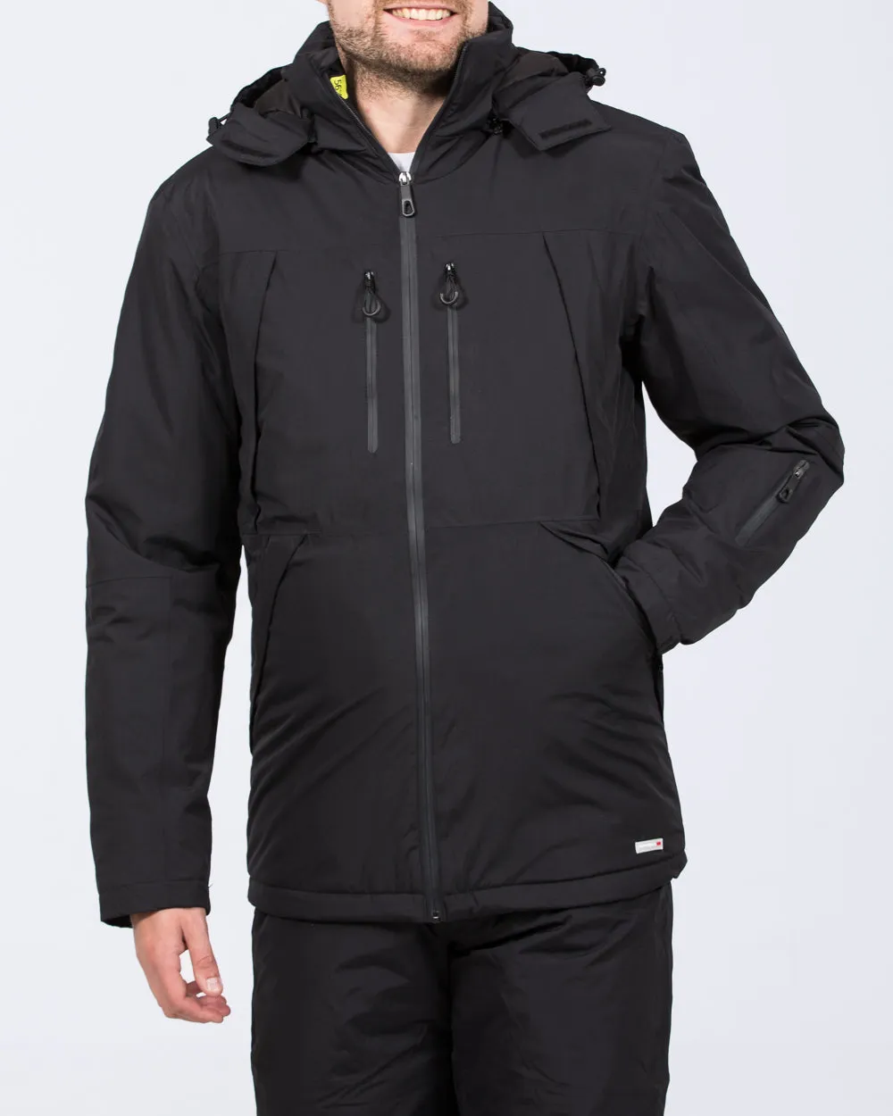 North 56 Tech Air Tall Waterproof Ski Jacket (black) rainy city vibe