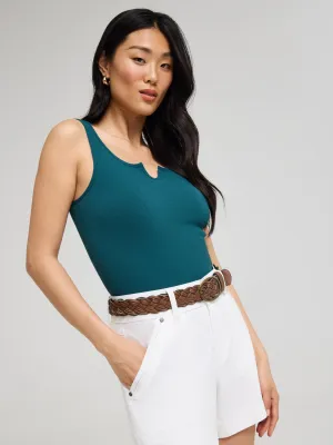 Notch Neck Ribbed Tank Top summer vibe
