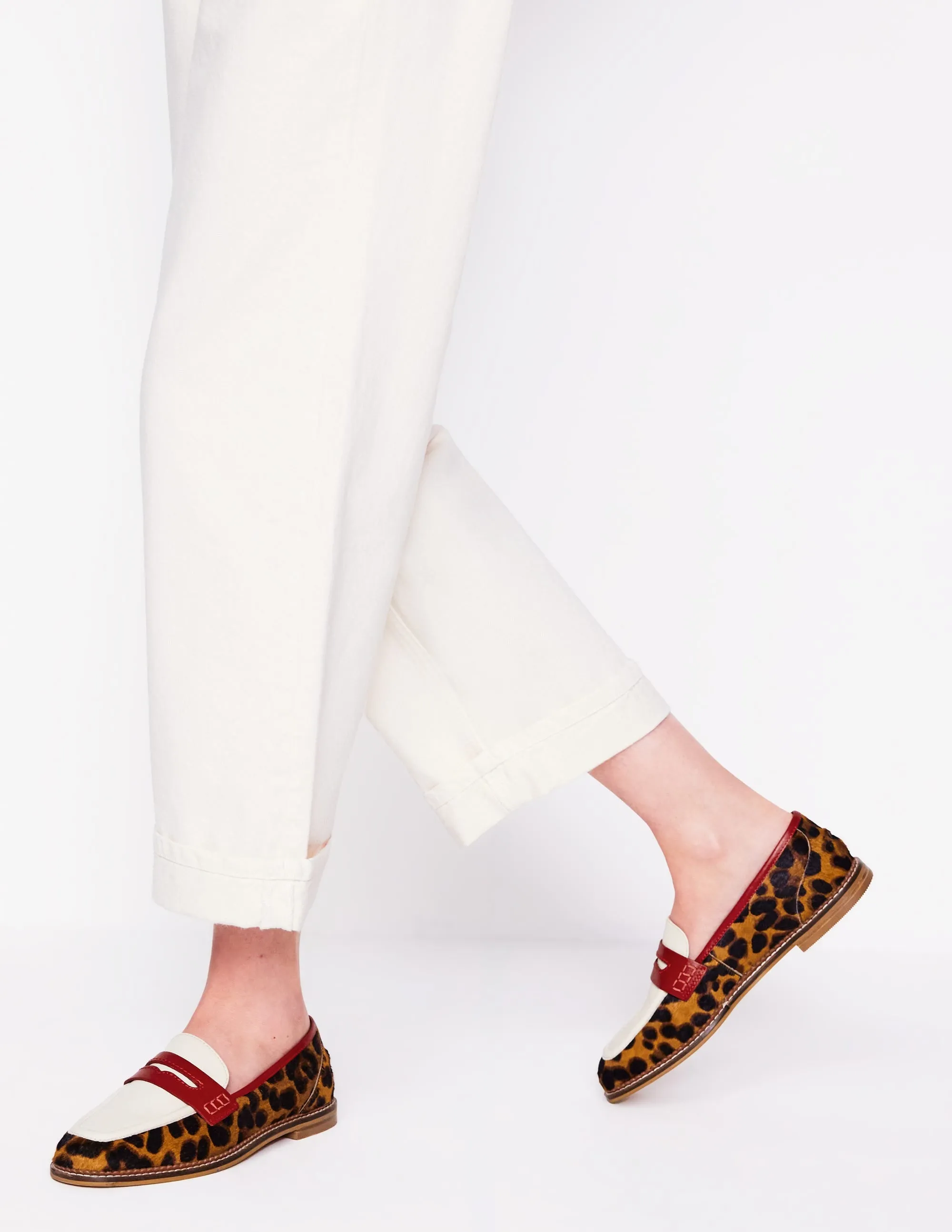 Nya Penny Loafers-Leopard Colourblock Comfort fit