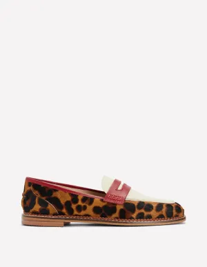 Nya Penny Loafers-Leopard Colourblock fashion shape