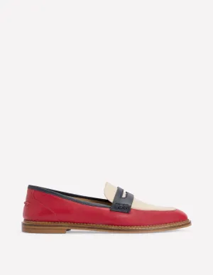 Nya Penny Loafers-Pillarbox Red/Navy all ages