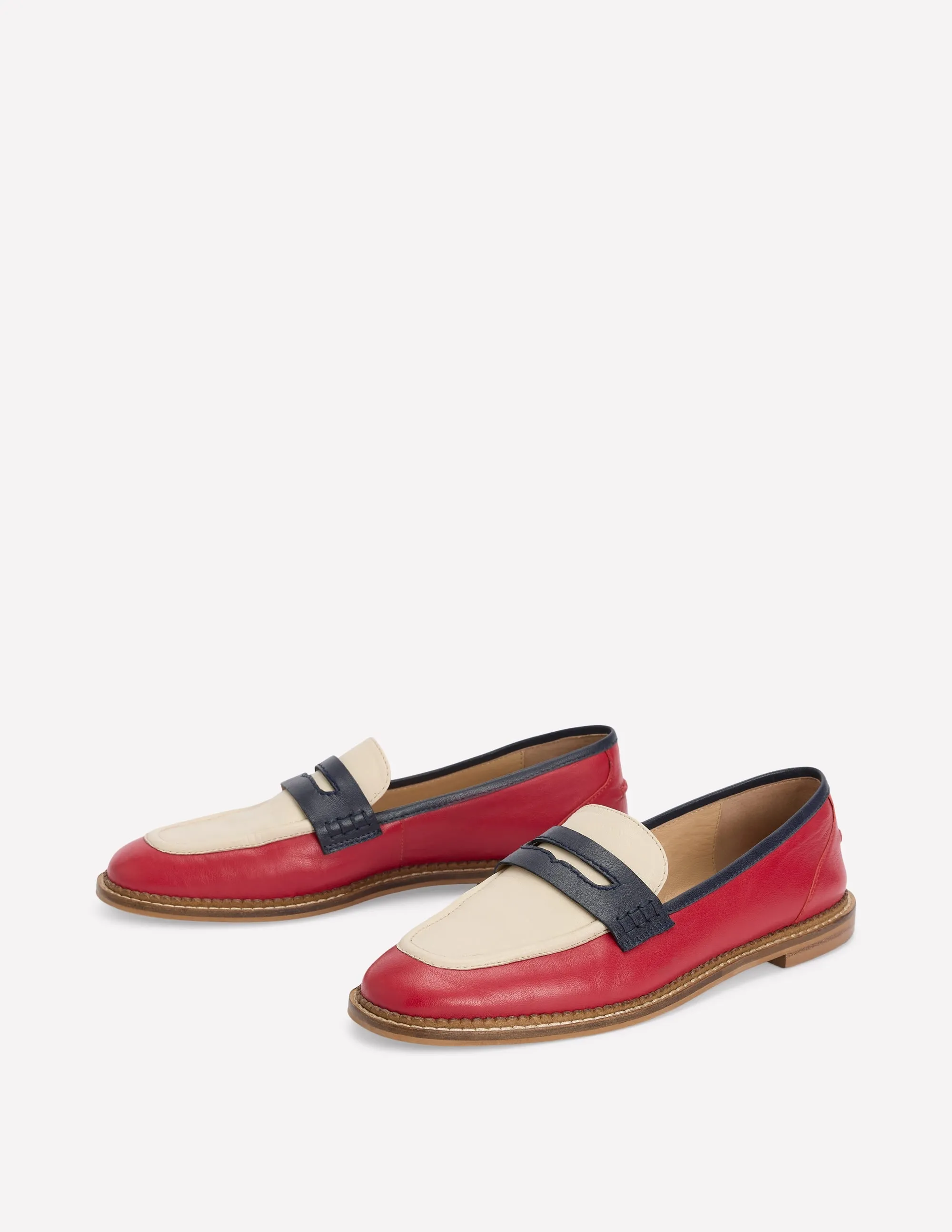 Nya Penny Loafers-Pillarbox Red/Navy Long walk friendly