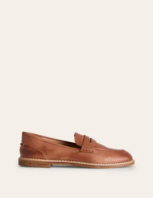 Nya Penny Loafers-Tan Burnished Leather comfort protect