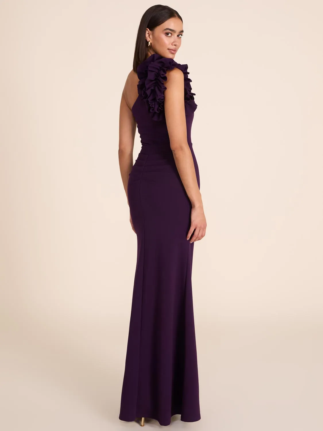 One-Shoulder Gown With Rosette Detail quality life