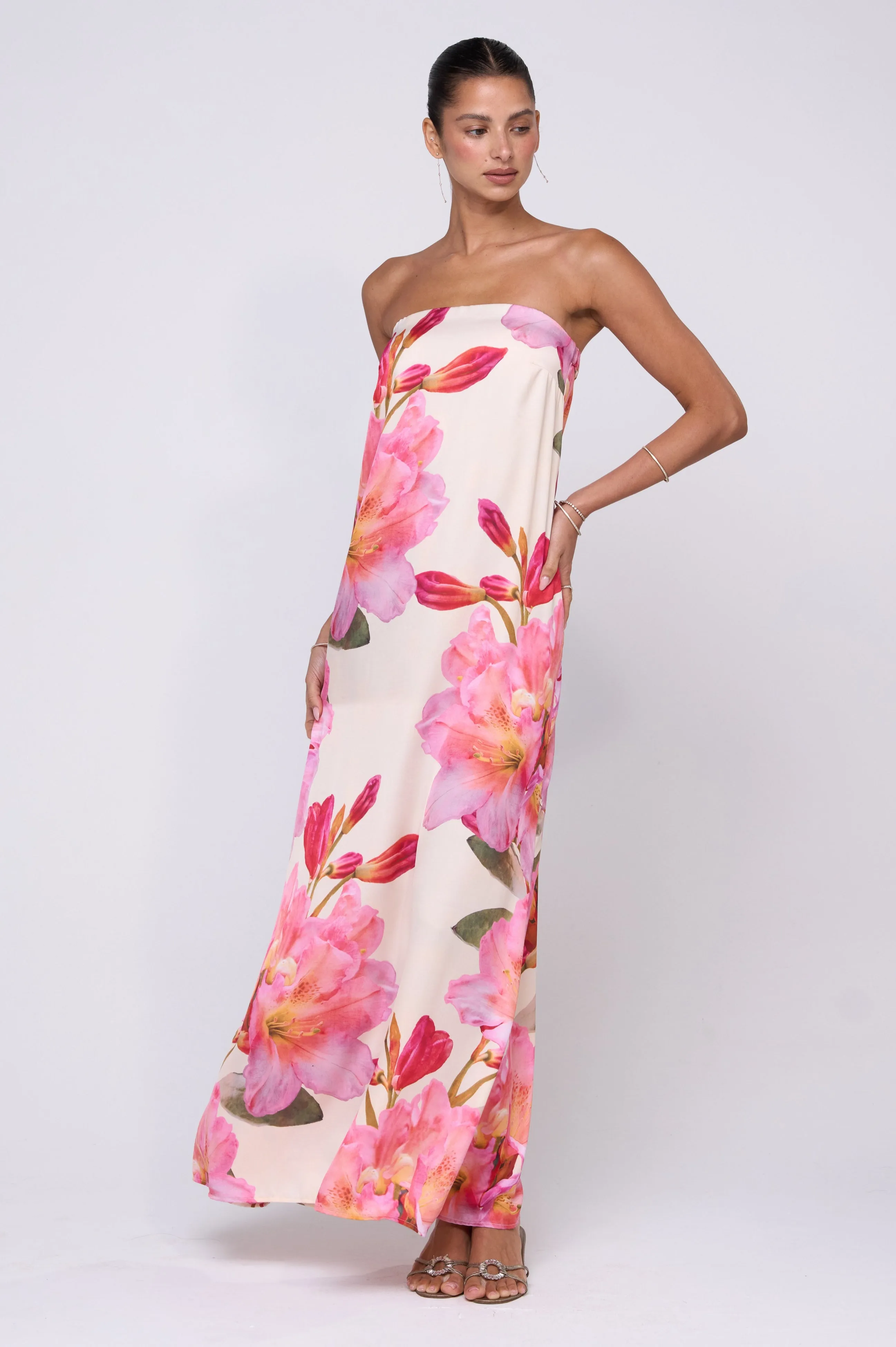 Ophelia Maxi Dress in Lily fresh fabric