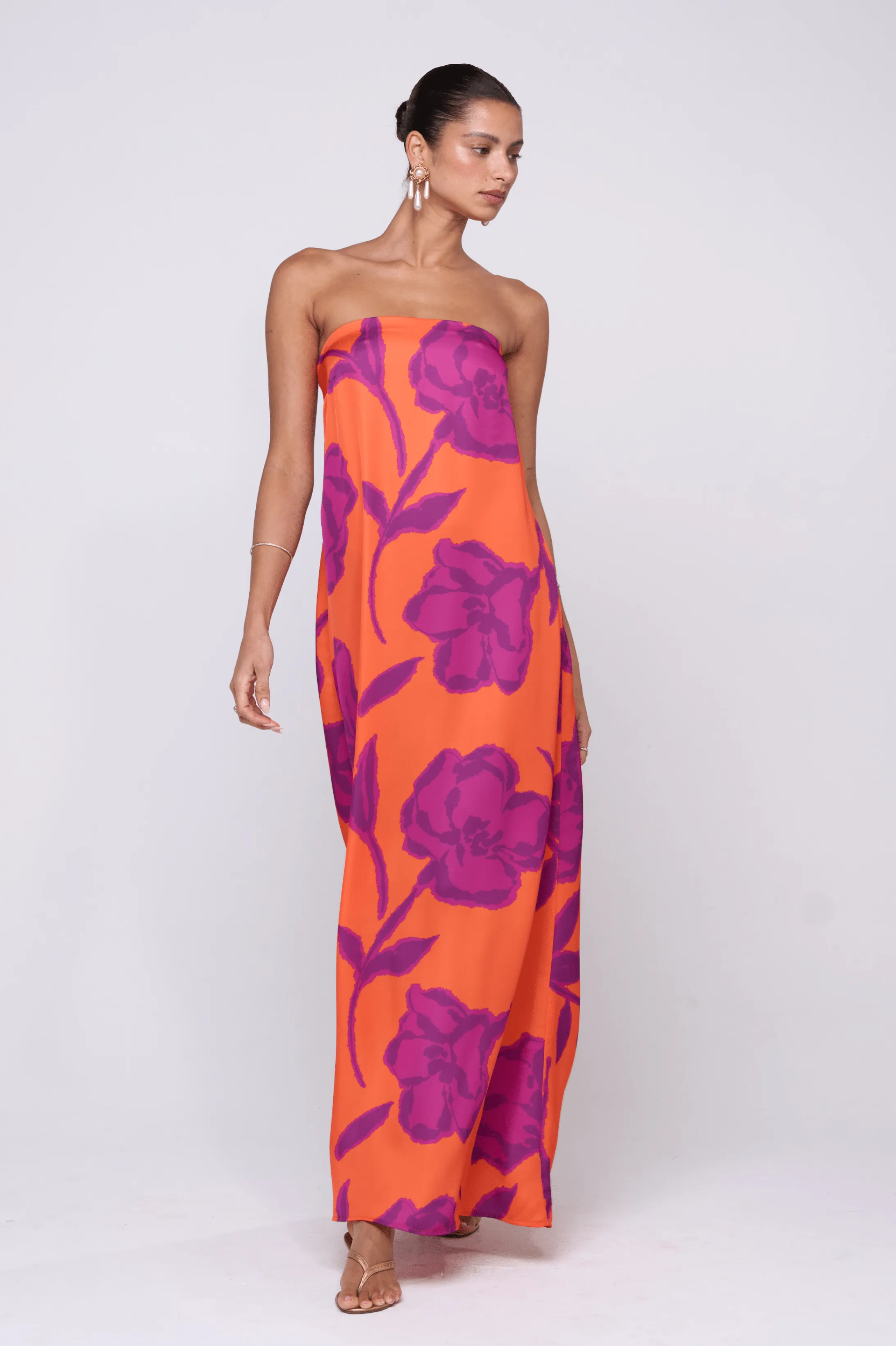 Ophelia Maxi Dress in Mandarin cultural fusion