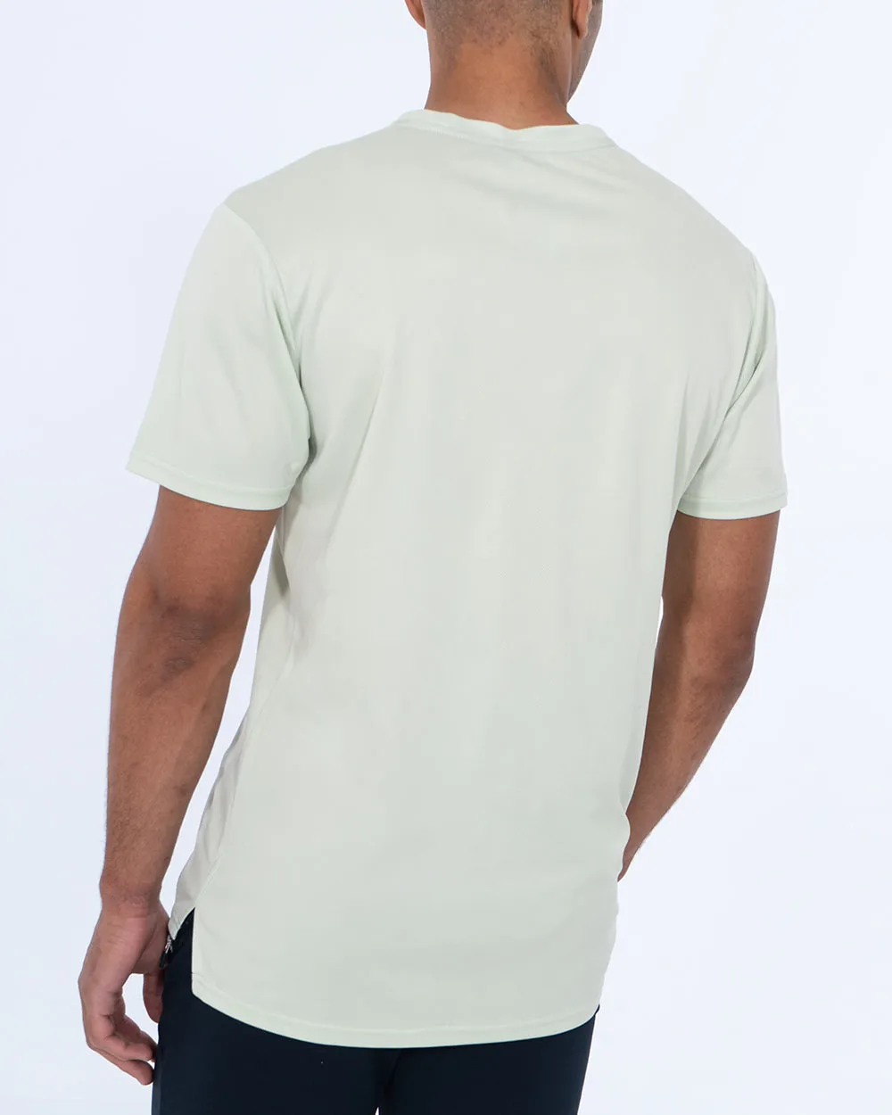 Parell Evolve Tall Training Top (sage) layered use