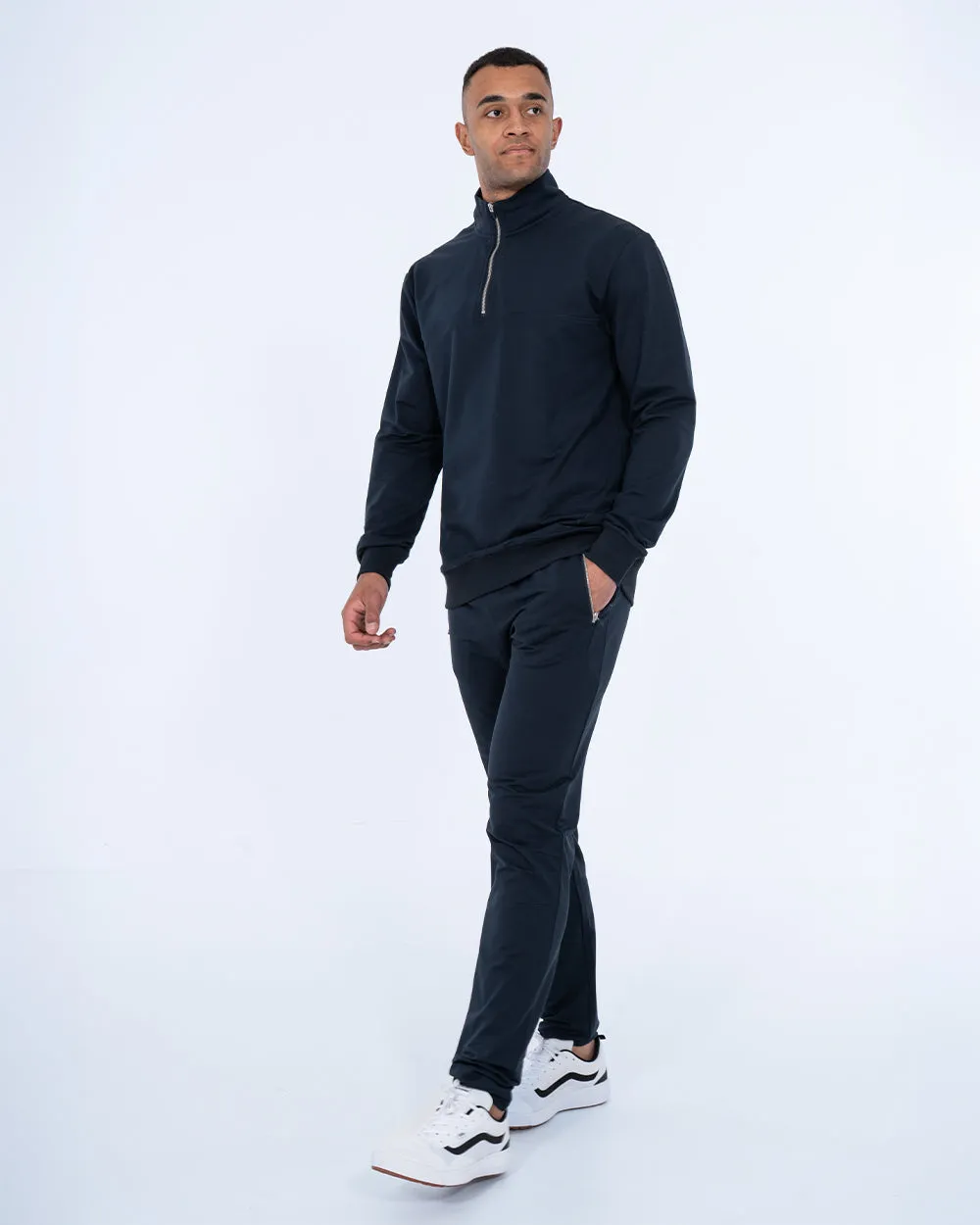 Parell Forge Tall Quarter Zip Training Top (navy) cozy warmth