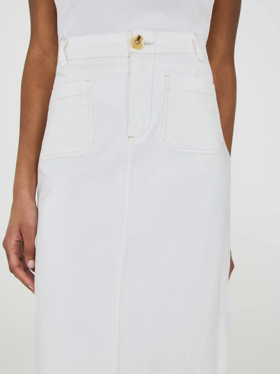 Patch Pocket Denim Pencil Skirt spring must