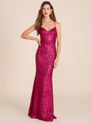 Patterned Sequin Gown free spirit