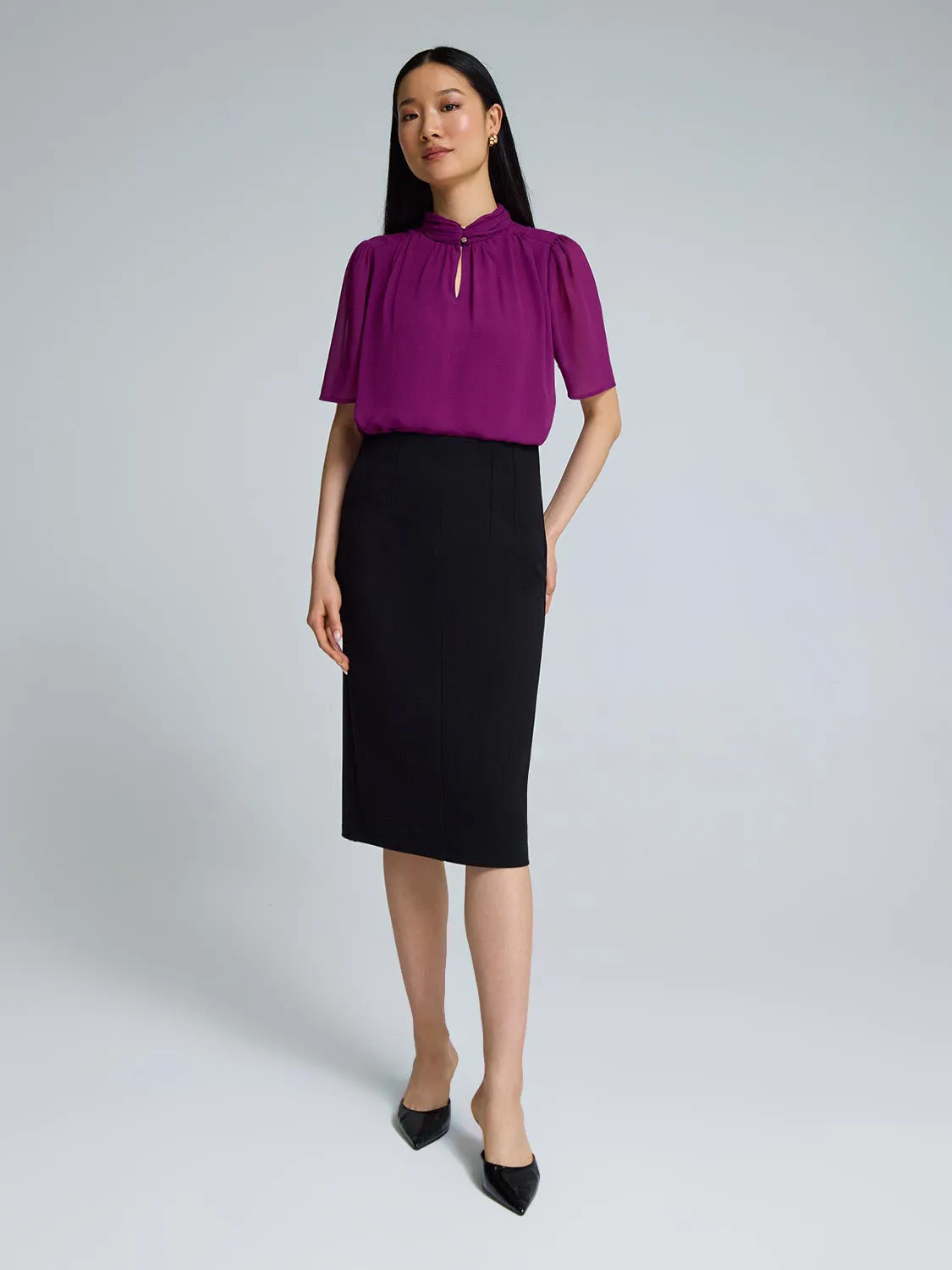 Pencil Skirt With Corset Waist bright color