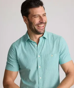 Performance Short-Sleeve Seersucker Shirt Active Ease