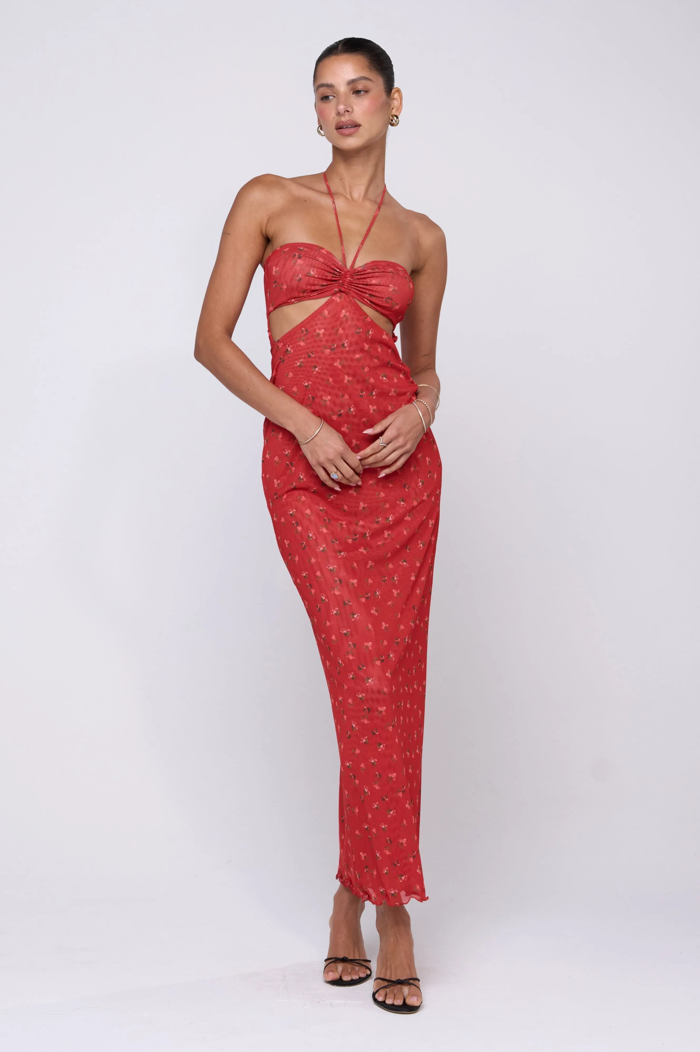 Phoebe Dress in Cayenne beach party