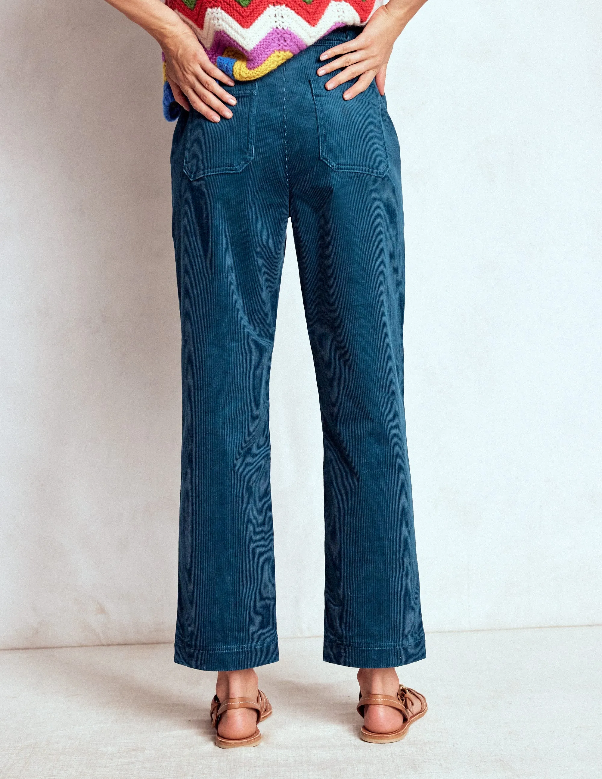 Pimlico Cord Trousers-Indigo Blue classic silhouette