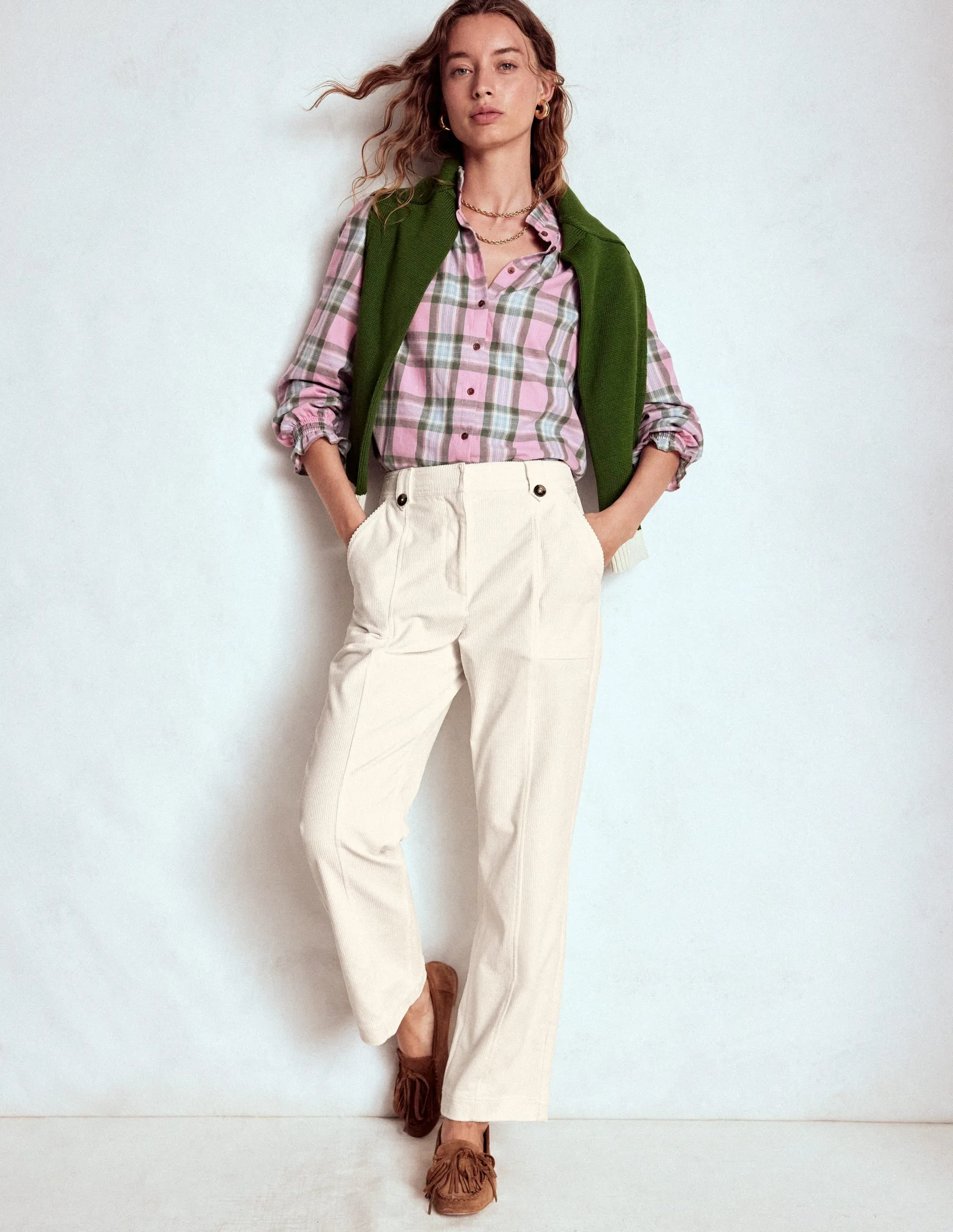 Pimlico Cord Trousers-Ivory lounge wear