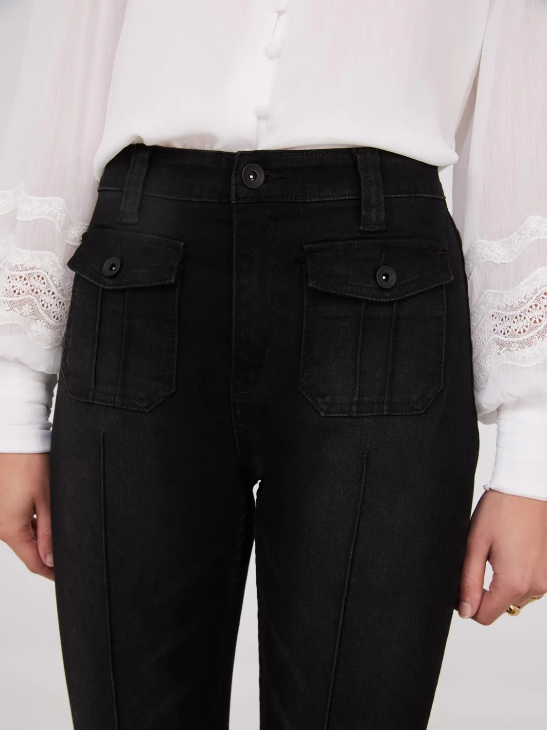 Pintuck Front Bootcut Jeans youth energy