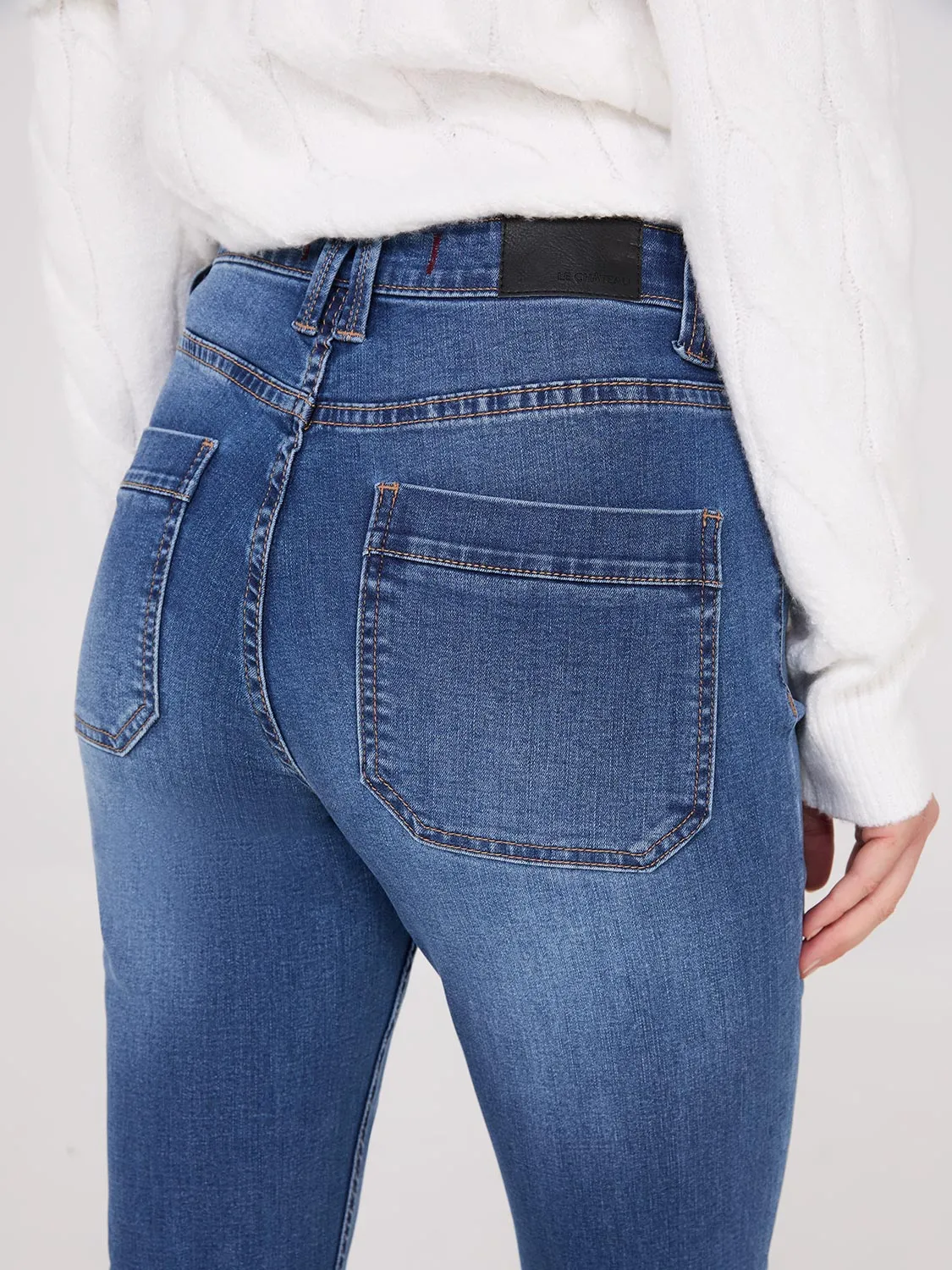 Pintuck Front Bootcut Jeans elegant vibe