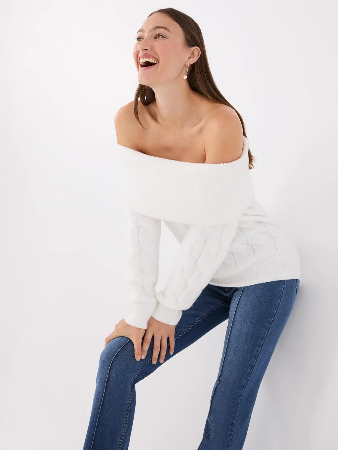 Pintuck Front Bootcut Jeans street trendy