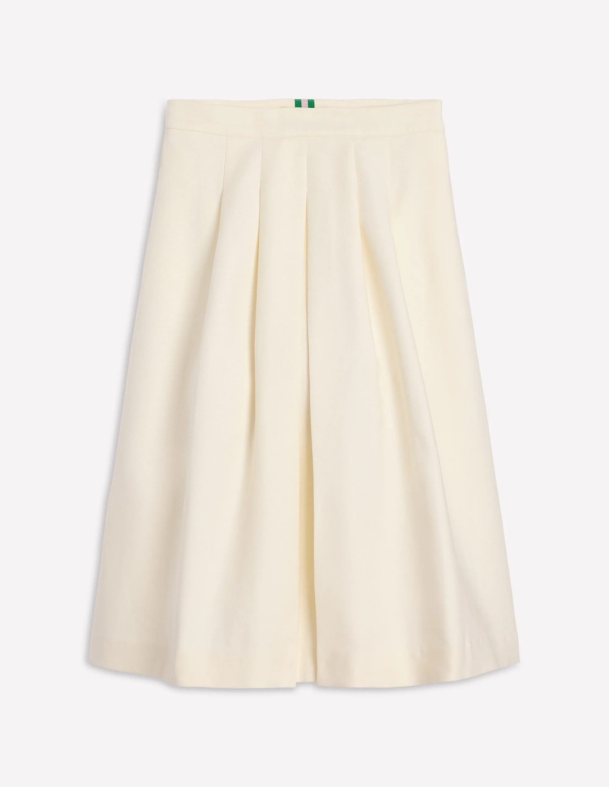 Pleat Detail Midi Skirt-Ivory spring fresh