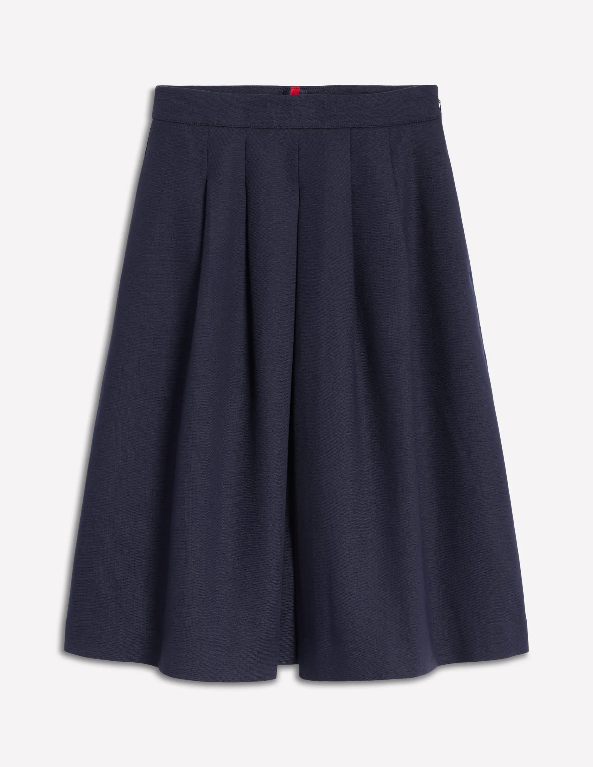 Pleat Detail Midi Skirt-Navy fresh comfy