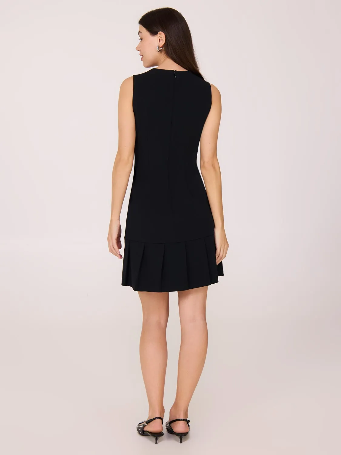 Pleated Hem Mini Dress soft drape