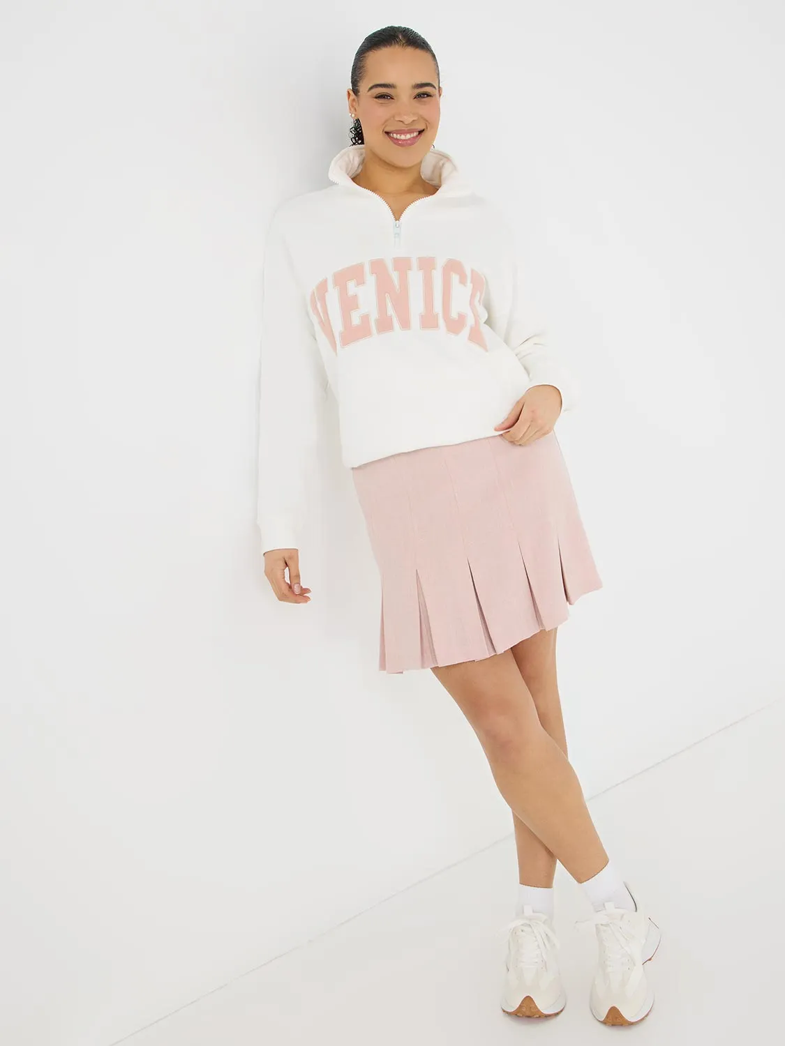 Pleated Mini Skirt comfy fit