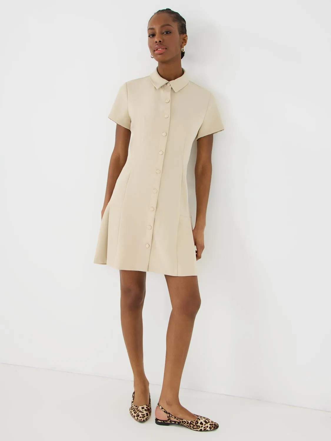 Pleated Shirt Dress natural fibers