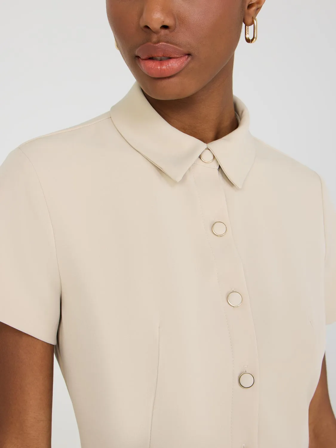 Pleated Shirt Dress smart casual