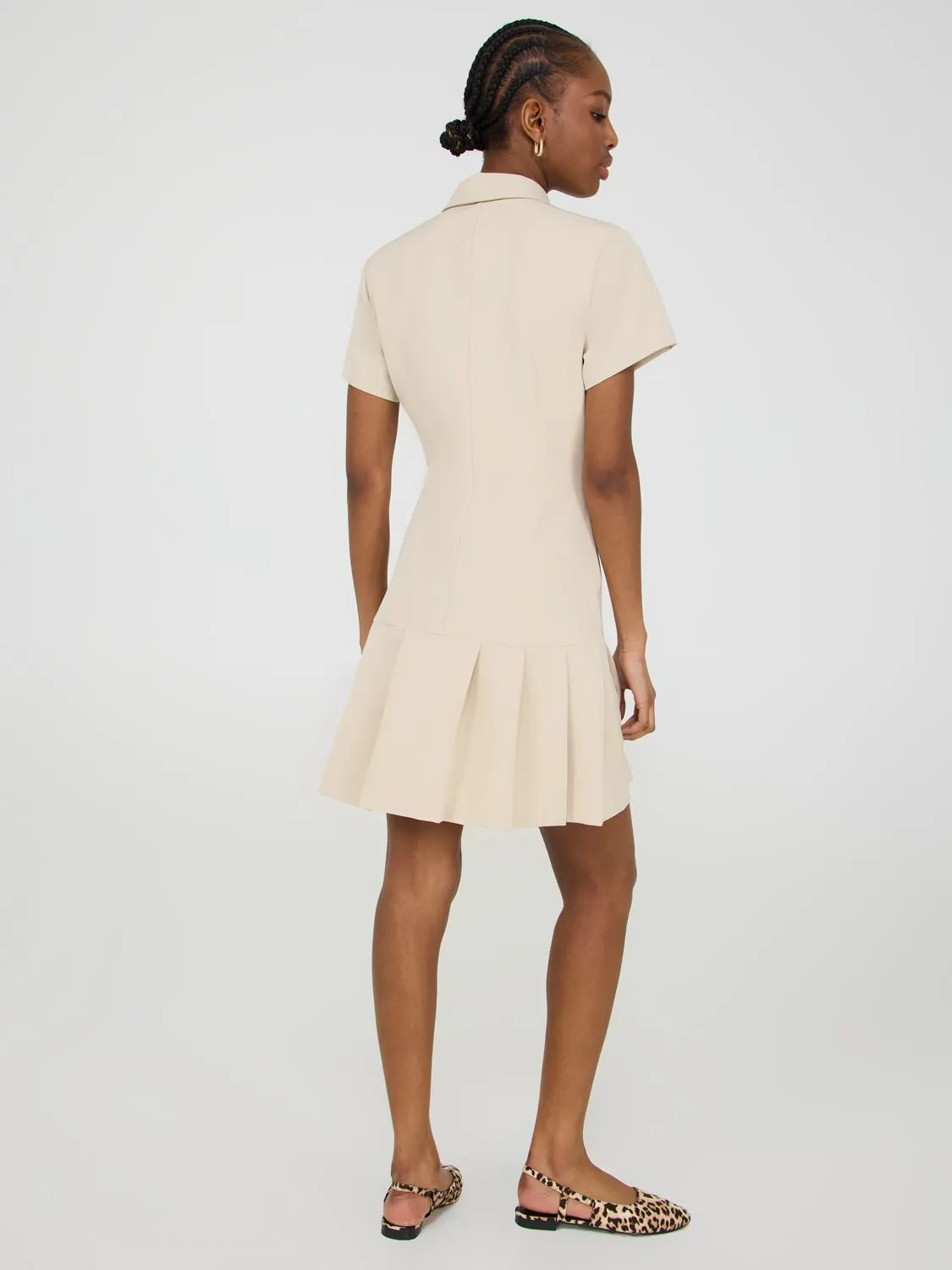 Pleated Shirt Dress fresh colors