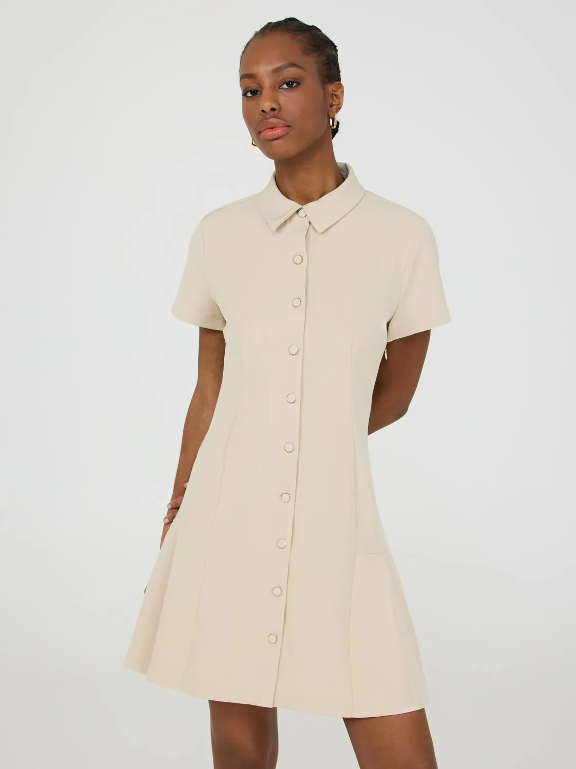 Pleated Shirt Dress classics fit