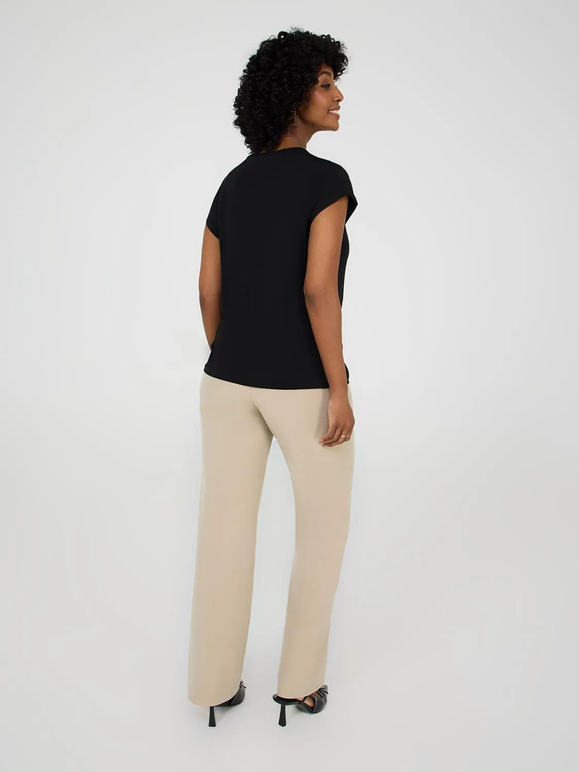 Pleated Top With Bar Detail Timeless Feel