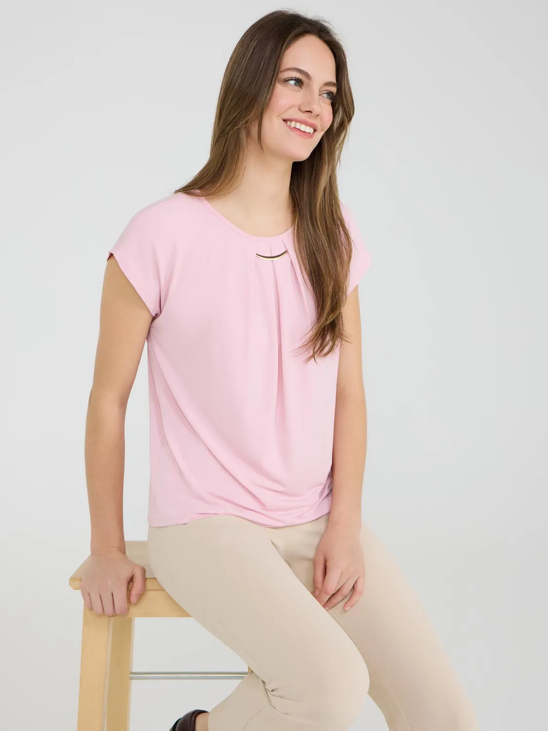 Pleated Top With Bar Detail Street Cool