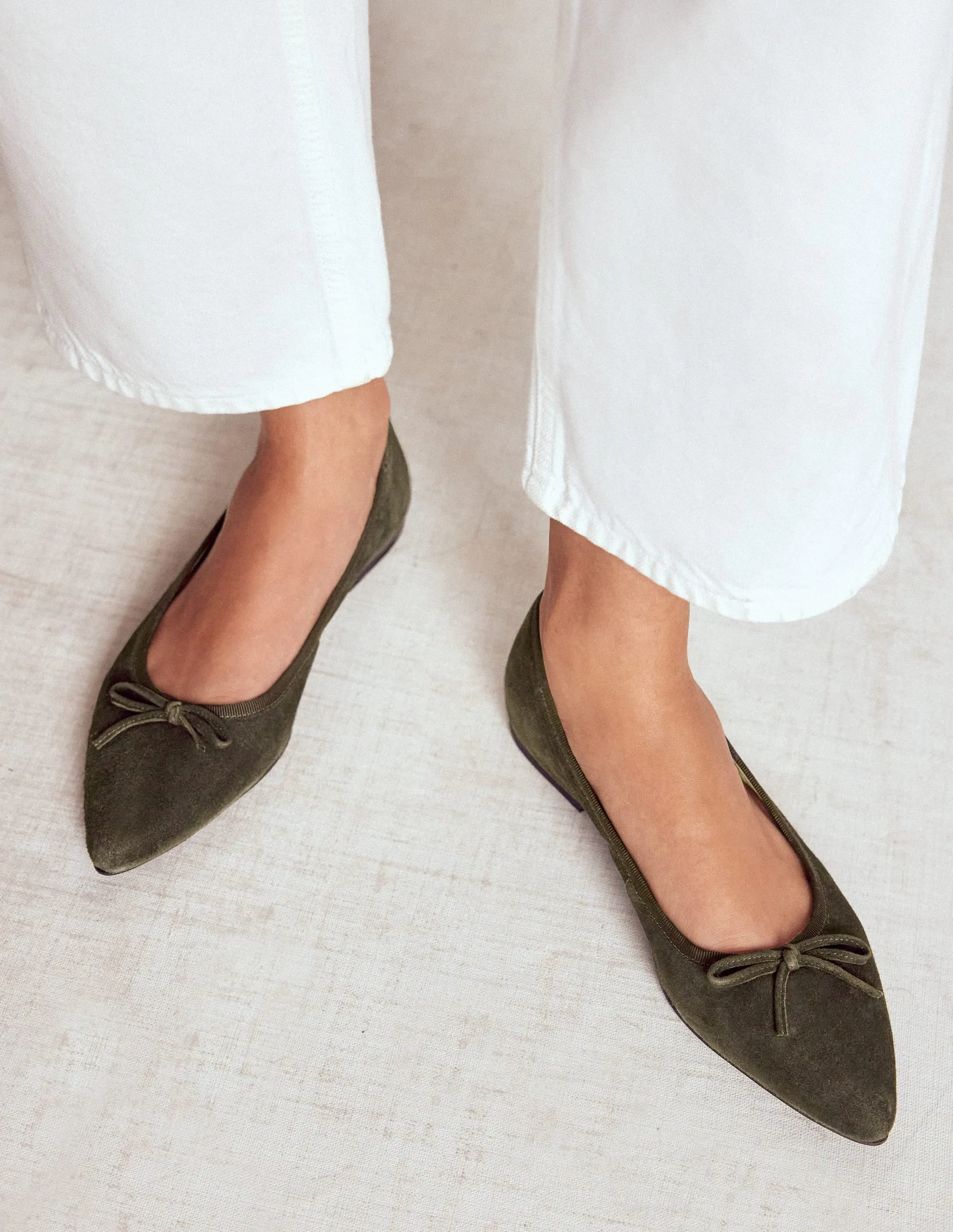 Point Ballet Flat-Dark Moss comfort breath