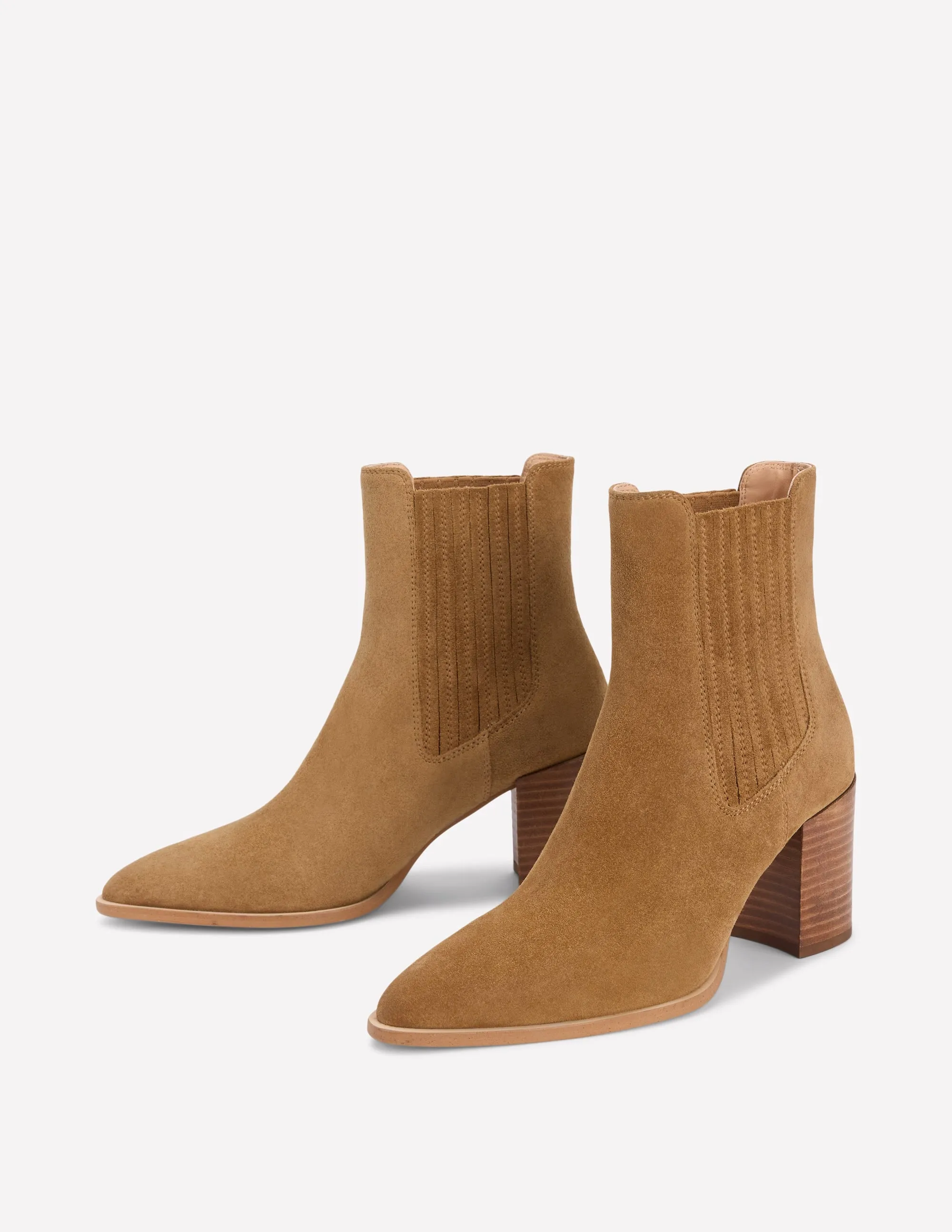 Point Casual Ankle Boots-Caramel minimalist design