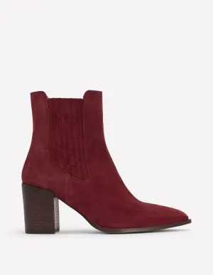 Point Casual Ankle Boots-Oxblood ankle support