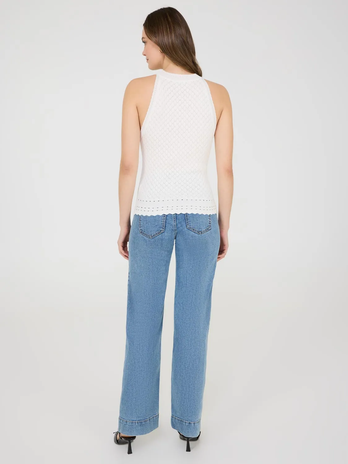 Pointelle Knit Tank Top classic edge
