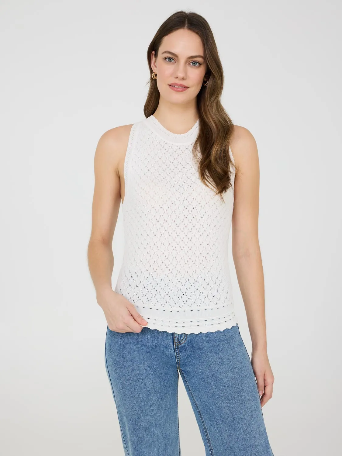 Pointelle Knit Tank Top urban ease
