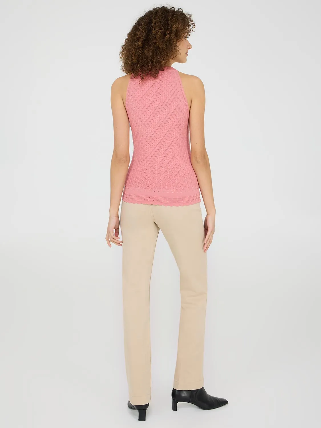 Pointelle Knit Tank Top basic luxe
