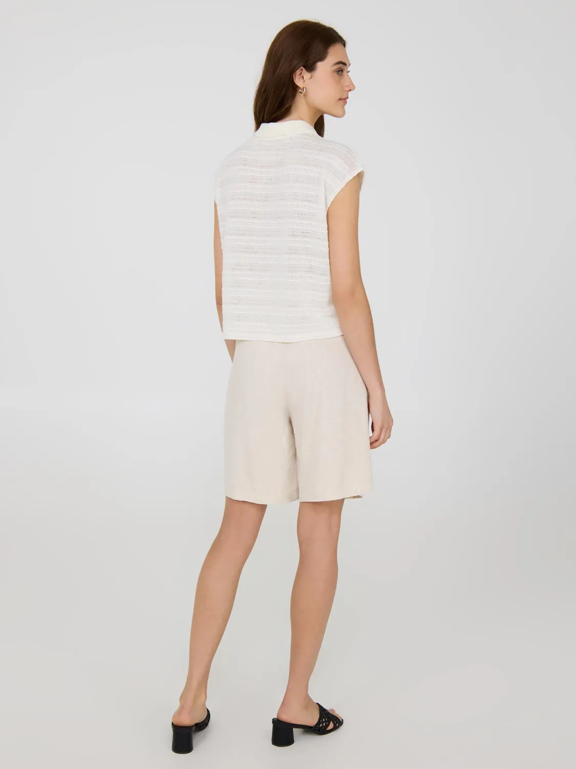 Pointelle Sleeveless Blouse base chic