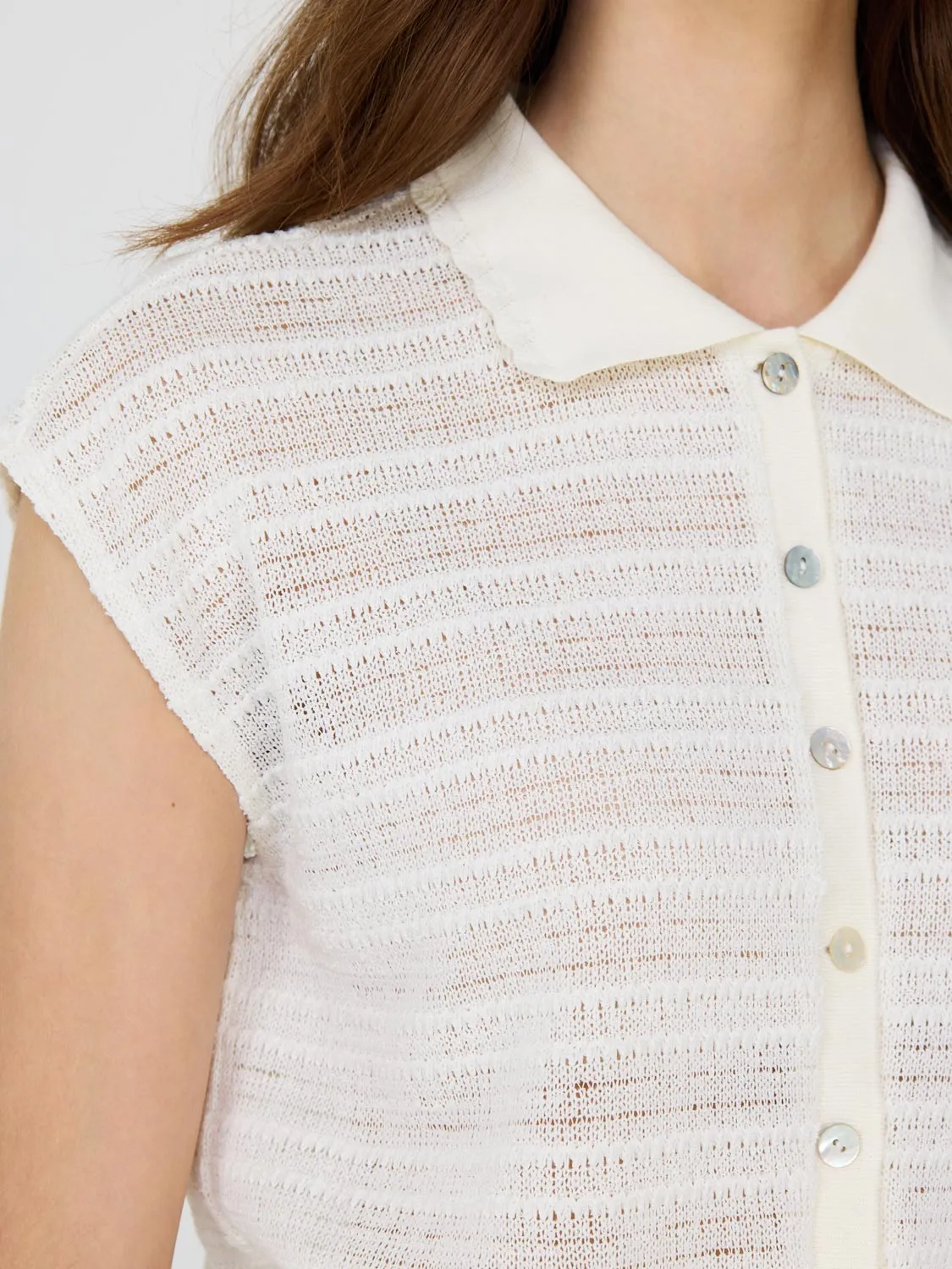Pointelle Sleeveless Blouse freedom fit