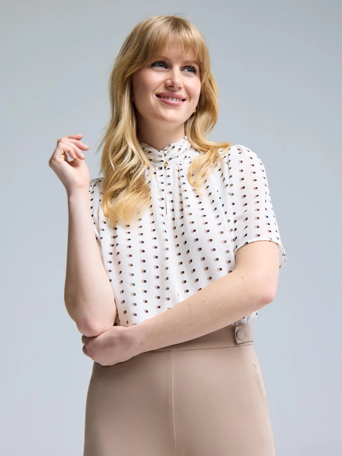 Polka Dot Chiffon Top Simply Bold