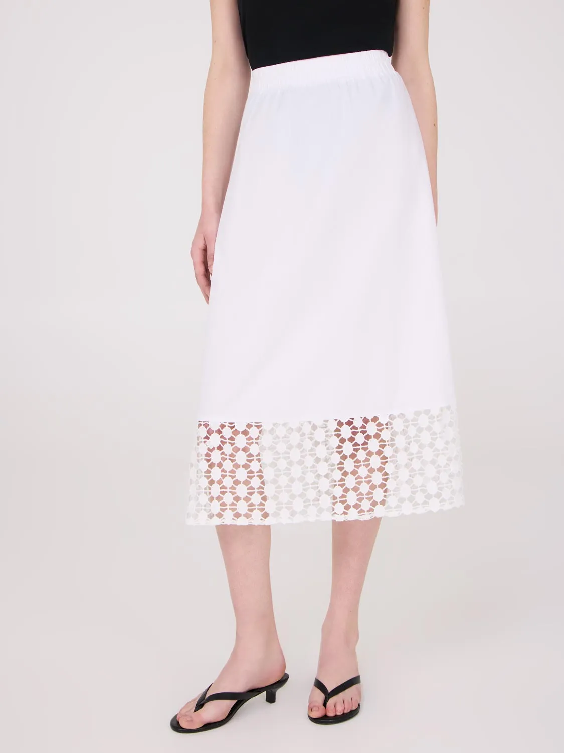 Poplin Skirt With Crochet Hem unique bold