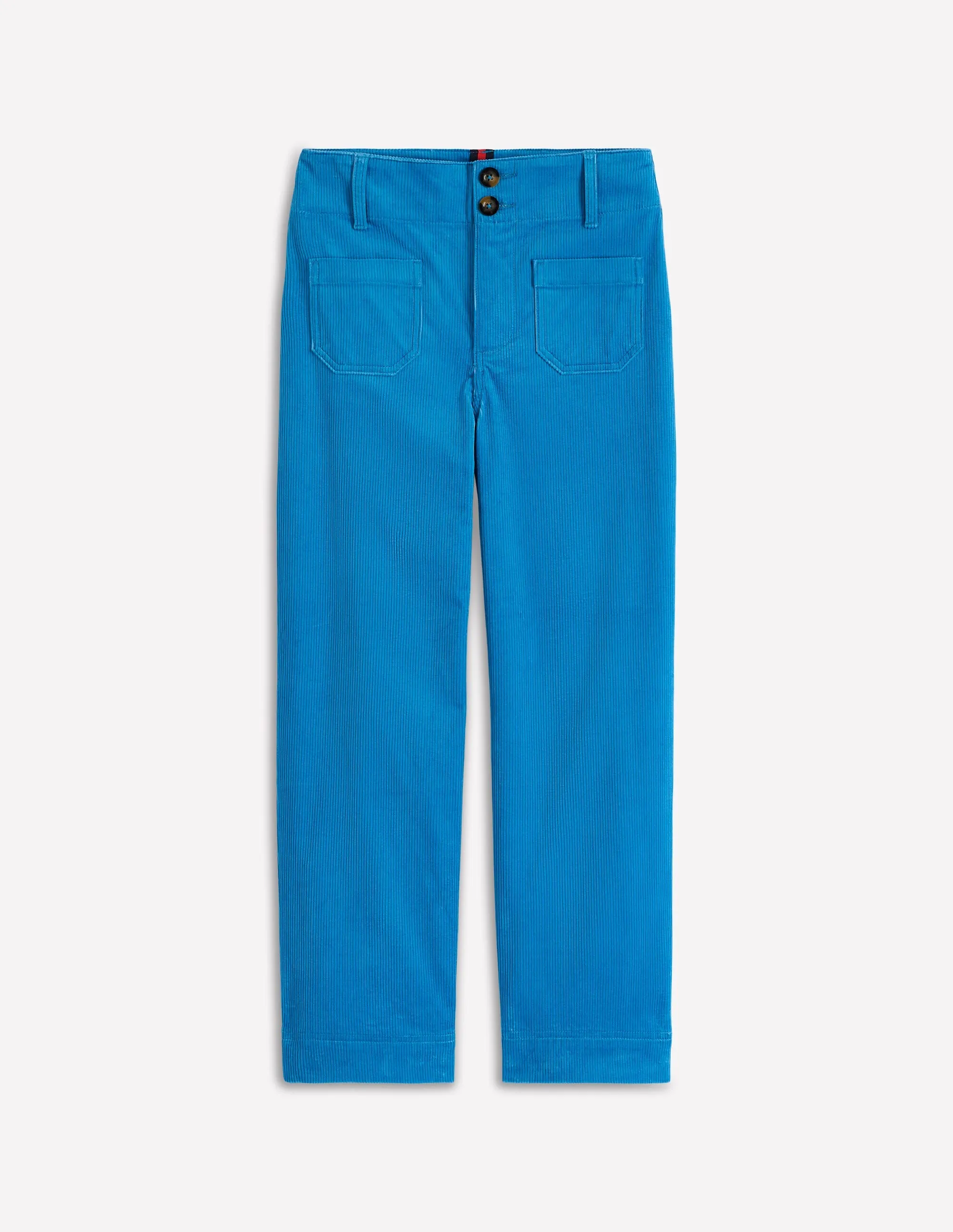 Primrose Cord Trousers-Bright Blue tailored cut