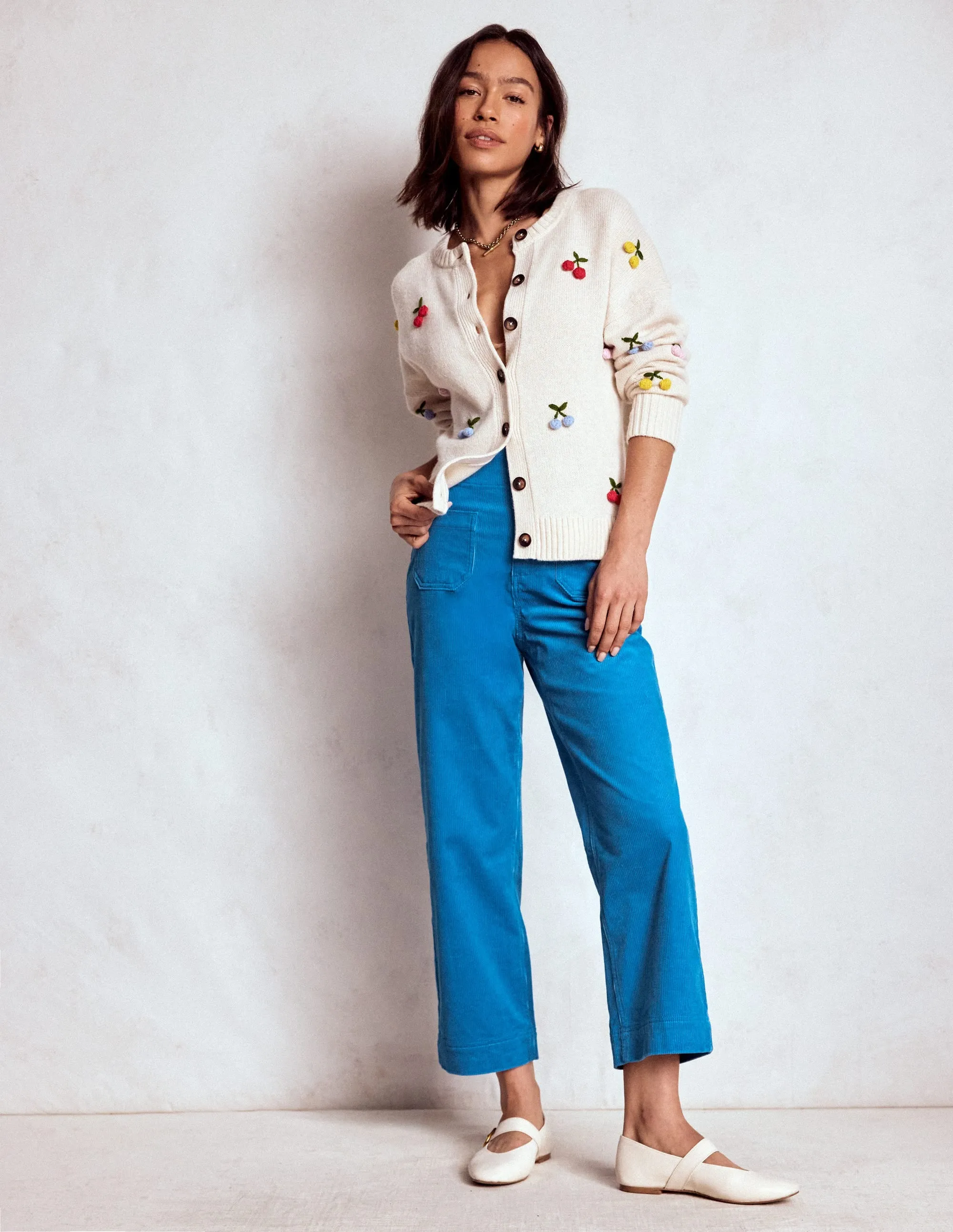 Primrose Cord Trousers-Bright Blue study sessions