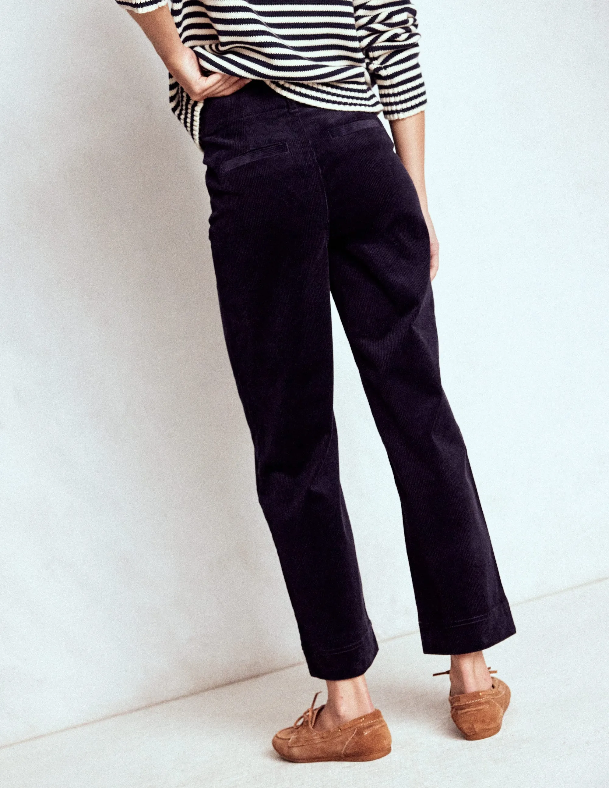 Primrose Cord Trousers-Navy senior comfort
