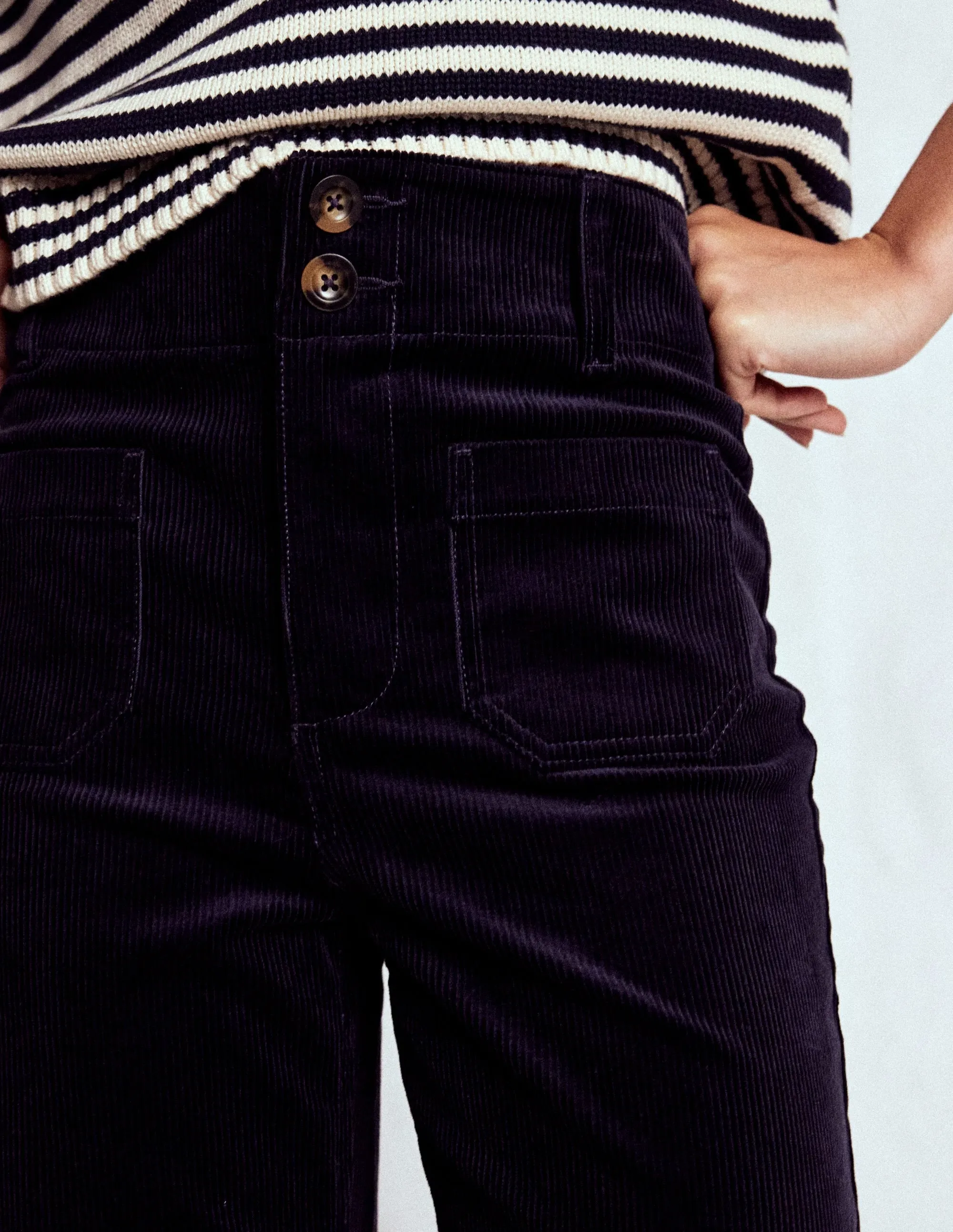 Primrose Cord Trousers-Navy urban edge