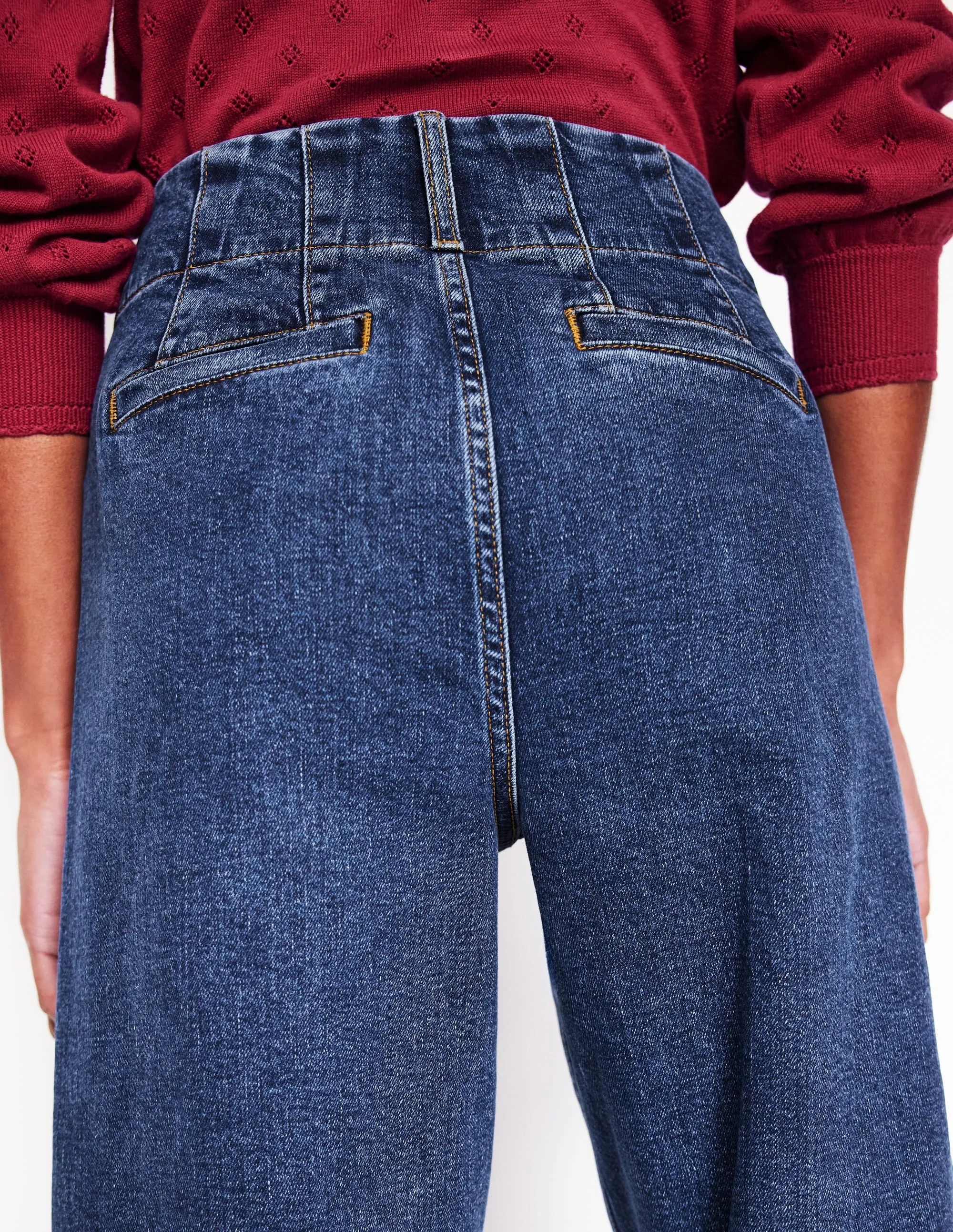 Primrose Patch Pocket Jeans-Mid Vintage breathable mesh